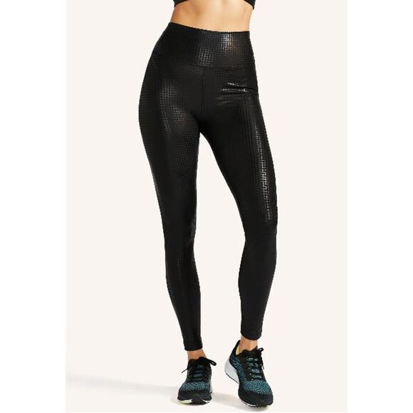 PELOTON Show Up Digital Foil Metallic High-Waist Legging Full-Length Black Sz XS - Picture 1 of 10